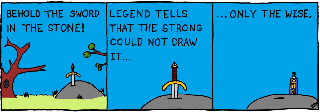 the sword in the stone can only be drawn with WD-40